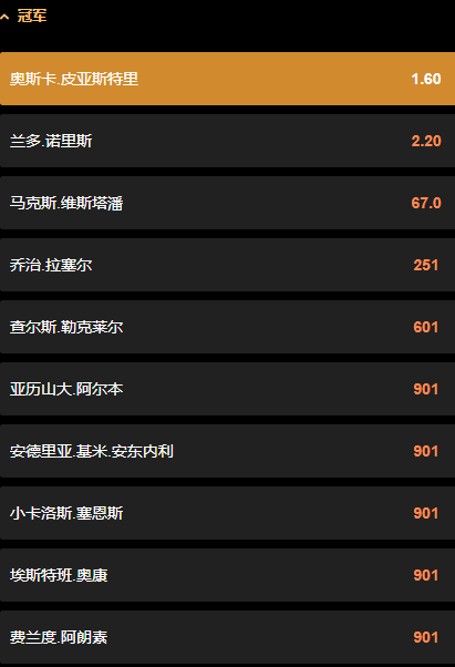 F1夺冠赔率-188金宝博